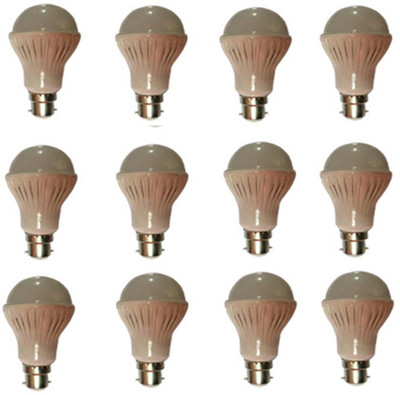 

Galaxy 5 W Standard B22 LED Bulb(White, Pack of 12)
