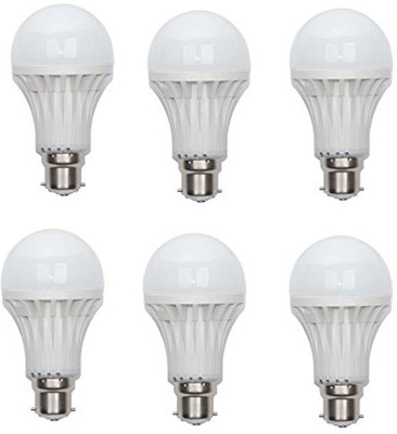 Pari & Prince 5 W Round Plug & Play LED Bulb(White, Pack of 6)