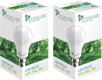 Syska Led Lights 9 W Standard B22 LED Bulb (White, Pack of 2)