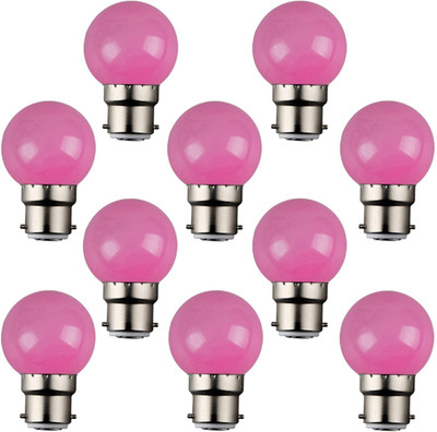 

KWW .05 W Globe B22 LED Bulb(Pink, Pack of 10)