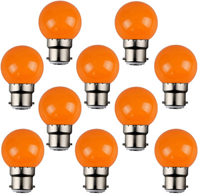 

KWW .05 W Globe B22 LED Bulb(Orange, Pack of 10)
