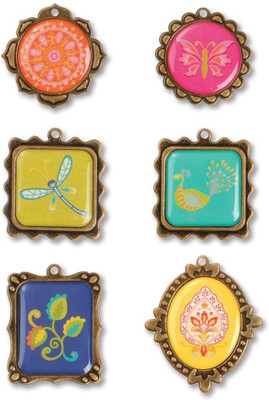 

Sizzix 658600 Moroccan Metal Frame Embellishments Fabric Buttons(Pack of 6)