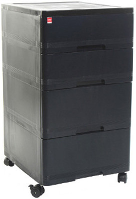 

Cello Furniture Plastic Free Standing Chest of Drawers(Finish Color - Black, Door Type- Framed Sliding)
