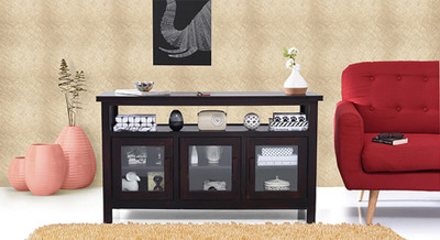 

Urban Ladder Rhodes 3 Door Solid Wood Free Standing Sideboard(Finish Color - Mahogany)