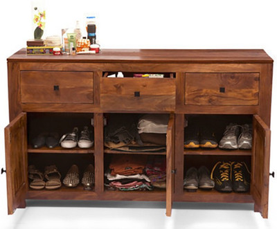 

Urban Ladder Striado Solid Wood Free Standing Sideboard(Finish Color - Teak)