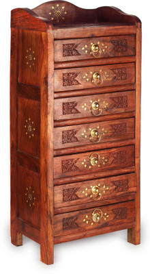 

Onlineshoppee AFR2429-NFN Solid Wood Free Standing Cabinet(Finish Color - Walnut Brown)