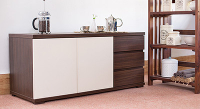 

Urban Ladder Bayern Engineered Wood Free Standing Sideboard(Finish Color - Dark Walnut)