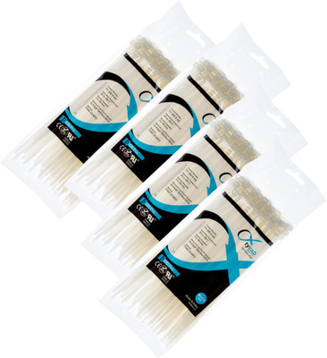 

Tycab 8 inch White Heavy Duty (200 mm x 4.8 mm) - 4 Packs of 100 Nylon Standard Cable Tie(Natural White Pack of 4)