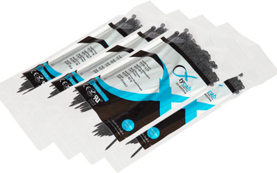 

Tycab 6 inch Black (150 mm x 2.5 mm) - 4 Packs of 100 Nylon Standard Cable Tie(Jet Black Pack of 4)