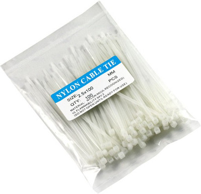 

Electrical Insulations 100mm Plastic Flexible Straps Cable Tie(White Pack of 2)