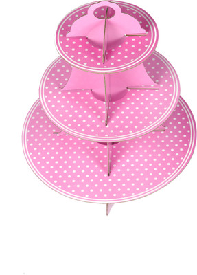 

Funcart Dotted Design Paper Cake Server(Pink, Pack of 1)