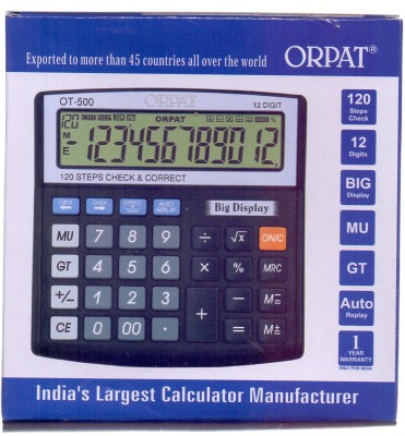 ORPAT OT-500 Check & Correct Calculator Basic  Calculator(12 Digit)