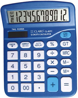 

Claro EC-STN-CLC-0009_BLUE CL-837C Basic Calculator(12 Digit)