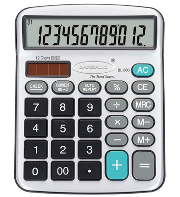 

BAMBALIO Bambalio 12 Digits Electronic Calculator With Big Display & Metallic Panel 2 Years Warranty BL-880 12 Digits Electronic Calculator With Big Display & Metallic Panel 2 Years Warranty Financial Calculator(12 Digit), Grey