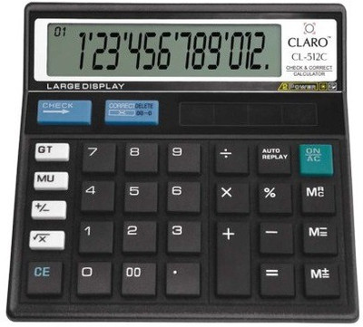 

Claro CL512 Basic Calculator(12 Digit), Black