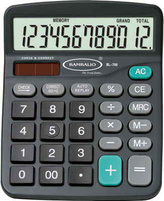 

Bambalio BL700 BL700- 12 Digit Basic Calculator(12 Digit), Black