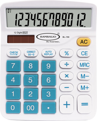 

Bambalio BL-700B 12 Digits Electronic Calculator(Blue) 2 Years Warranty BL-700 Basic Calculator(12 Digit), Multicolor