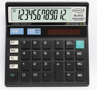 

Bambalio BL512 12 Digit Check and Correct Electronic Calculator BL-512 (B) Basic Calculator(12 Digit), Black