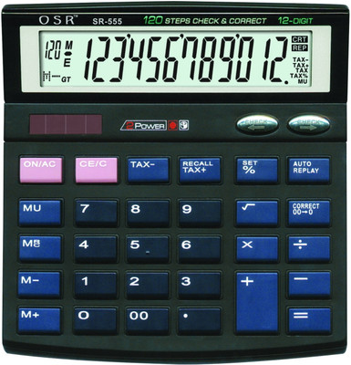 

OSR SR-555 SR-555 Basic Calculator(12 Digit), Black