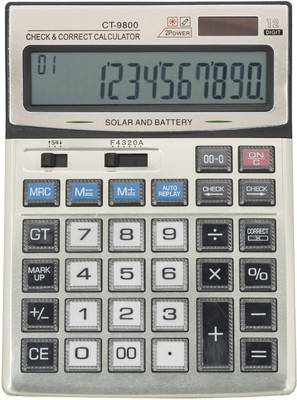 

Wallace CT-9800 Check & Correct Dual Power CT-9800 Basic Calculator(12 Digit), Silver
