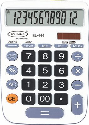 

Bambalio BL-444 12 Digits Big Display Electronic Calculator 2 years warranty 12 Digits Big Display Electronic Calculator (White) 2 Years Warranty BL-444W Basic Calculator(12 Digit)