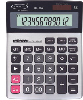 

Bambalio BL800 12 digits portable Electronic calculator with 2 yrs warranty BL-800 Basic Calculator(12 Digit), Silver