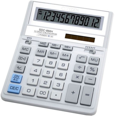 

Citizen SDC-888XWH Basic Calculator(12 Digit)