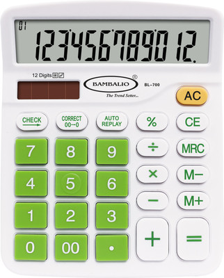 

Bambalio BL-700 Green 12 Digits Electronic Calculator(Green) 2 Years Warranty BL-700 Basic Calculator(12 Digit), Multicolor