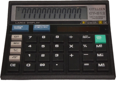 

GITLLZEN CT-512 Check & Correct Dual Power CT-512 Basic Calculator(12 Digit), Black