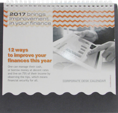 

Gathbandhan Brings Improvement in Yours Finance 2017 Table Calendar(multi colour, 12 Ways to Improve your Finances this Year)