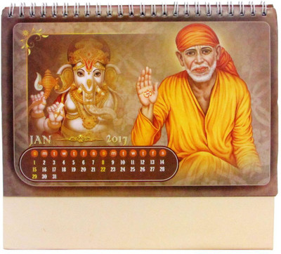 

Gathbandhan Sai Baba (pack of 6) 2017 Table Calendar(Multi colour, Sai Baba)