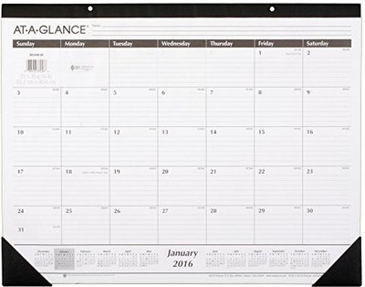 

ACCO Brands AT-A-GLANCE Monthly Desk Pad Calendar 2016 2016 Table Calendar(White)