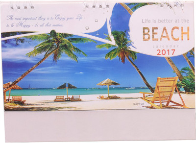 

Indigo Creatives Indigo Creatives Beautiful Sea Side Beach Nature scenic 2017 desktop office calendar 2017 Table Calendar(Multicolor, Beach Nature)