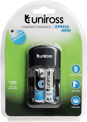 

Uniross Rechargeable NiMh 2100 AA 2 Battery With Xpress Mini Charger Camera Battery Charger