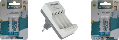 

Envie AA 2500 MA 1.2 V NiMh Rechargeable (4 Pcs.) + ECR20 (1 Pc.) Camera Battery Charger(Blue, White)