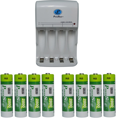 

Power Smart Fast Charging Unit PS345 Combo With 2 Set 2800mahx4 AA Ready To Use Cells Camera Battery Charger(Multicolor)