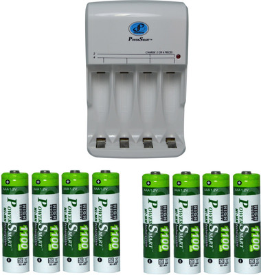 

Power Smart Fast Charging Unit PS345 Combo With 2 Set 1100mahx4 AAA Cells Camera Battery Charger(Multicolor)