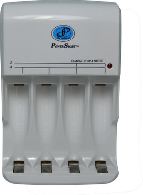 Power Smart Fast Charging Unit PS345 With Auto cut Technology and LED Indicator  Camera Battery Charger(White)