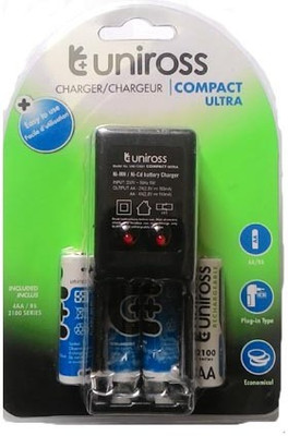 

Uniross Compact Ultra With 4U AA 2100 Rechargeable Camera Battery Charger(Black)