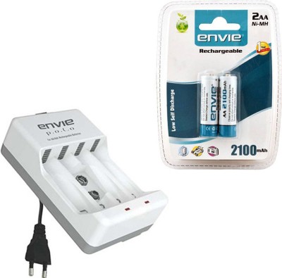 

Envie Polo ECR-4 With 2xAA 2100 Ni-MH rechargeable Camera Battery Charger(White)