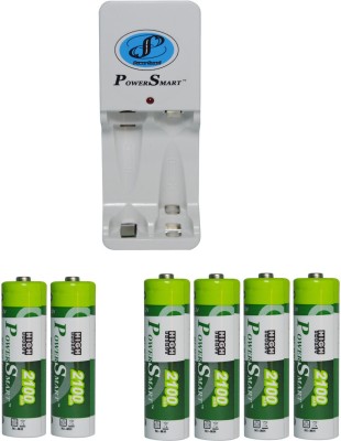 Power Smart Fast Charging Unit PS325 Combo With 2Set 2100mahx4 And 2100mahx2 AA Cells  Camera Battery Charger(White)