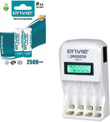 

Envie Speedster ECR-11 + 2xAA 2500 Ni-MH rechargeable Camera Battery Charger(White)