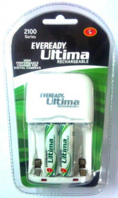 

Eveready 2100 Series Charger (with 2 AA Rechargeable battery) Camera Battery Charger(White)