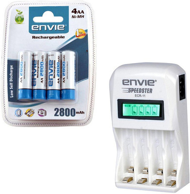 

Envie Speedster ECR-11 + 4xAA 2800 Ni-MH rechargeable Camera Battery Charger(White)