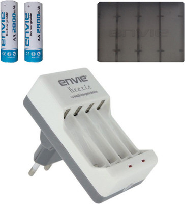 

ENVIE AA 2800 MA RECHARGEABLE (2PCS) + ECR20 (1PC.) Camera Battery Charger(White, Green)