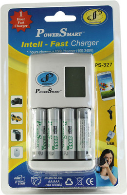 Power Smart 1 Hour fast Battery Charger having USB Port With 4 AA Batteries 2950mAh Camera Battery Charger