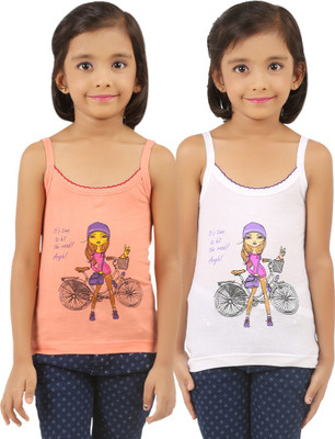 

Vica Pota Camisole For Girls(Orange, Pack of 2, Orange & white