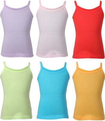 BodyCare Camisole For Baby Girls(Multicolor, Pack of 6)