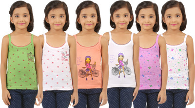 

Vica Pota Camisole For Girls(Multicolor, Pack of 6, Green & orange & purple & white