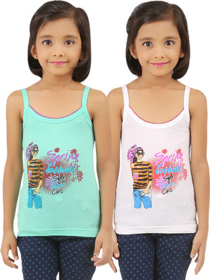 

Vica Pota Camisole For Girls(Multicolor, Green& white